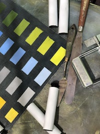 DuMond landscape color chart of Diana K. Gibson used for reference when mixing DuMond landscape palette oil colors.