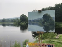 Diana K. Gibson’s Plein air painting and DuMond landscape palette.